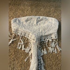 Shein White Lace Tube Tie Top